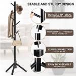 Freestanding Coat Rack with 8 Hooks and Adjustable Height