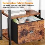 5-Tier Industrial Bookshelf with Drawer, Rustic Brown