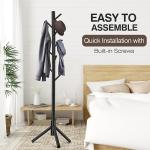 Freestanding Coat Rack with 8 Hooks and Adjustable Height