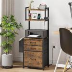3-Drawer File Cabinet with Charging Station