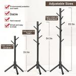 Freestanding Coat Rack with 8 Hooks and Adjustable Height