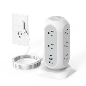 TESSAN 11-Outlet Surge Protector Power Strip Tower