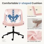DUMOS Pink Criss Cross Rolling Chair for Home