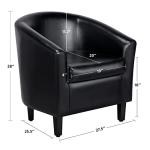 Set of 2 Faux Leather Barrel Accent Chairs