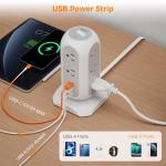 TESSAN 11-Outlet Surge Protector Power Strip Tower