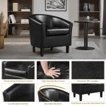 Set of 2 Faux Leather Barrel Accent Chairs