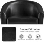 Set of 2 Faux Leather Barrel Accent Chairs