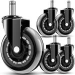 Office Chair Replacement Rubber Wheels - 5 Pack