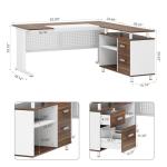 Tribesigns L Shaped Executive Desk with File Cabinet