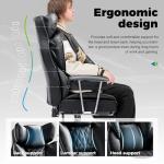 Big and Tall Leather Gaming Office Chair with Footrest