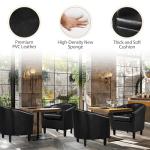 Set of 2 Faux Leather Barrel Accent Chairs