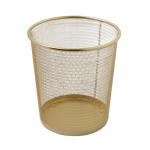 Martha Stewart Ryder Gold Mesh Trash Can, 4.5 Gallon