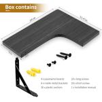 Rustic Black Corner Floating Shelves Set of 4