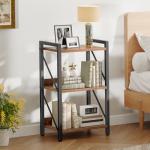 3-Tier Industrial Bookshelf with Metal Frame