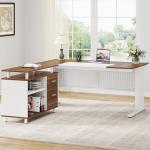 Tribesigns L Shaped Executive Desk with File Cabinet