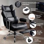 Big and Tall Leather Gaming Office Chair with Footrest