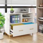 White Lateral File Cabinet with Adjustable Rod