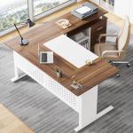 Tribesigns L Shaped Executive Desk with File Cabinet