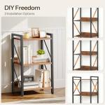 3-Tier Industrial Bookshelf with Metal Frame