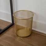 Martha Stewart Ryder Gold Mesh Trash Can, 4.5 Gallon