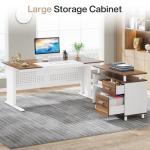 Tribesigns L Shaped Executive Desk with File Cabinet