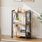 3-Tier Industrial Bookshelf with Metal Frame
