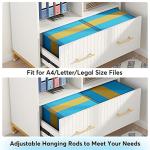 White Lateral File Cabinet with Adjustable Rod