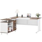 Tribesigns L Shaped Executive Desk with File Cabinet