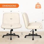 Beige Criss Cross Swivel Chair with Wheels