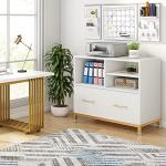 White Lateral File Cabinet with Adjustable Rod