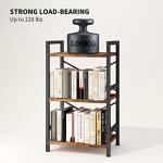 3-Tier Rustic Industrial Metal Bookshelf Organizer