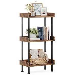 3-Tier Rustic Wood and Metal Bookshelf