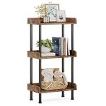 3-Tier Rustic Wood and Metal Bookshelf