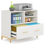 White Lateral File Cabinet with Adjustable Rod