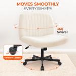 Beige Criss Cross Swivel Chair with Wheels