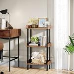 3-Tier Rustic Wood and Metal Bookshelf