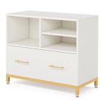 White Lateral File Cabinet with Adjustable Rod