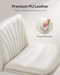 Light Beige Armless Office Desk Chair with Wheels