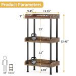 3-Tier Rustic Wood and Metal Bookshelf