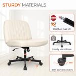 Beige Criss Cross Swivel Chair with Wheels