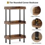 3-Tier Rustic Wood and Metal Bookshelf