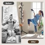 Hupmad Adjustable Wooden Tree Coat Rack Stand