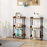 3-Tier Rustic Wood and Metal Bookshelf