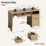 Bestier 55-Inch Modern Computer Desk with Outlet