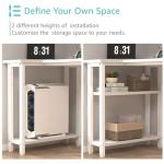 White L-Shaped Computer Desk with Storage & Power Outlet
