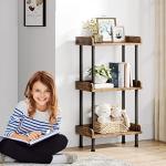 3-Tier Rustic Wood and Metal Bookshelf