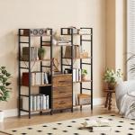 Triple Bookshelf with 3 Drawers & 10 Displays