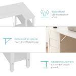 White L-Shaped Computer Desk with Storage & Power Outlet