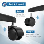 Heavy Duty Office Chair Wheels Set of 5