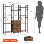 Triple Bookshelf with 3 Drawers & 10 Displays